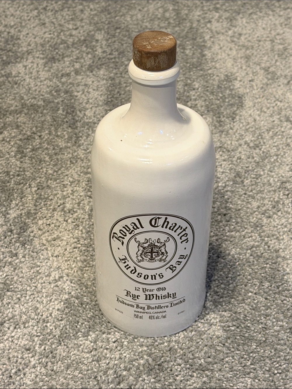 Vintage Hudson’s Bay Company Ceramic Rye Whisky Decanter / Bottle